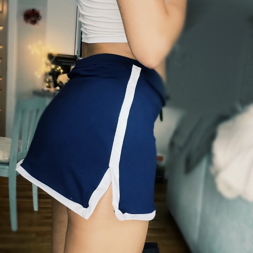 Mini Blue Cheer Skirt w/ White Border Size Sml